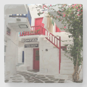 Greece Blue Door Series 9 Stone Coaster