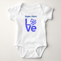 Greece Blue LOVE Heart Flag Personalised 