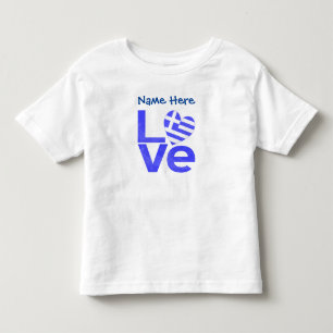 Greece Blue LOVE Heart Flag Personalised  Toddler T-Shirt