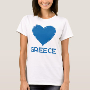 Greece Blue Love Heart Women's T-Shirt
