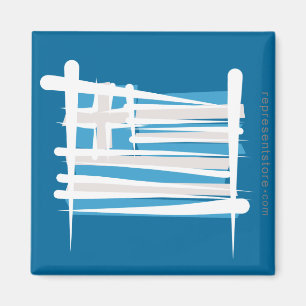 Greece Brush Flag Magnet