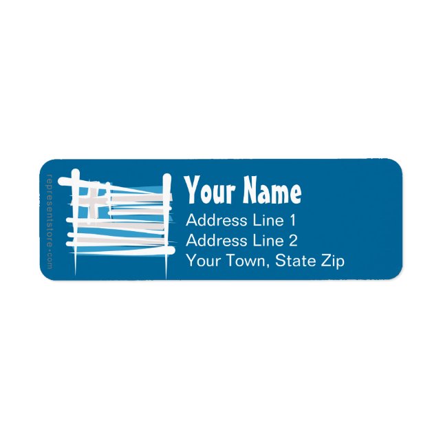 Greece Brush Flag Return Address Label (Front)