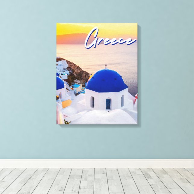 Greece Canvas Print (Insitu(Wood Floor))
