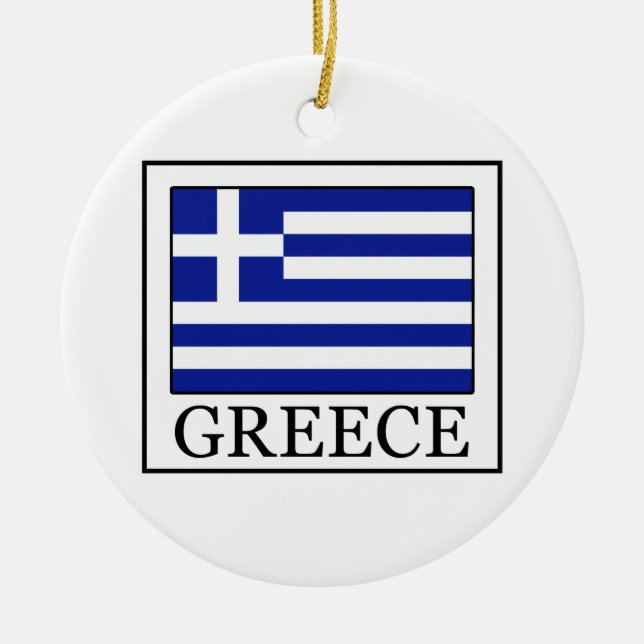 Greece Ceramic Ornament (Front)