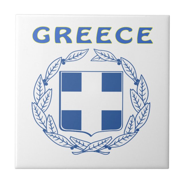 GREECE Coat Of Arms Ceramic Tile (Front)