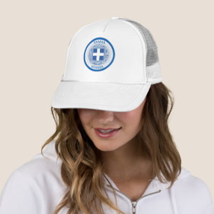 Greece Coat of Arms Circle Shape Trucker Hat
