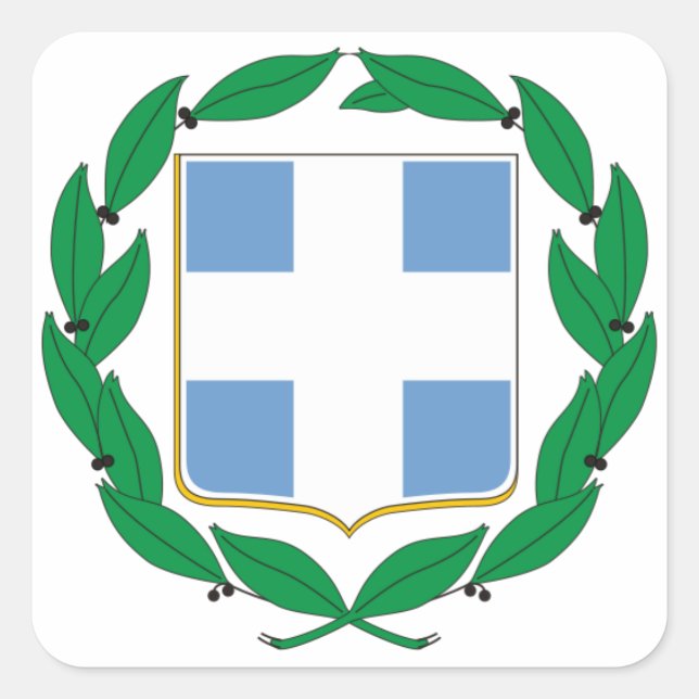 Greece Coat of Arms Square Sticker (Front)