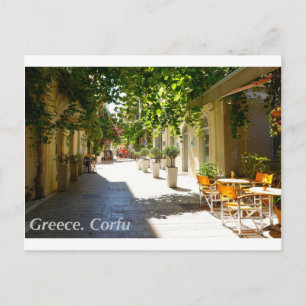 Greece Corfu Street, Postcard