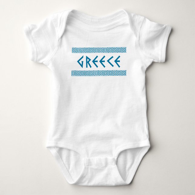 greece country nation text name symbol greek trave baby bodysuit (Front)