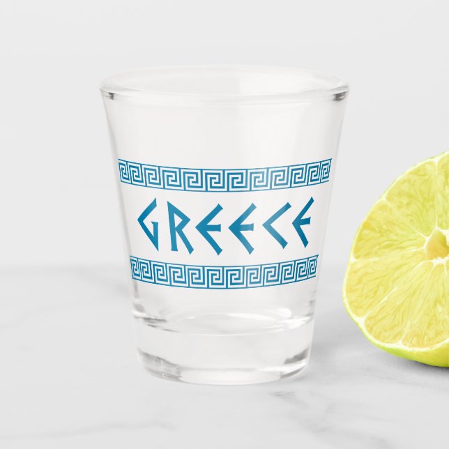 greece country nation text name symbol greek trave shot glass (Front)