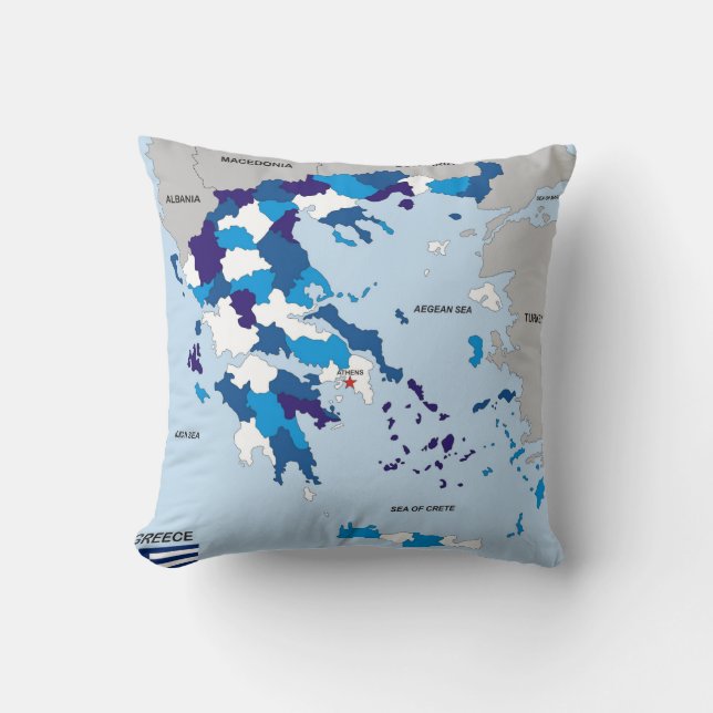 greece country political map flag greek cushion (Front)