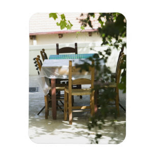 GREECE, CRETE, Hania Province, Vamos: Cafe Table Magnet