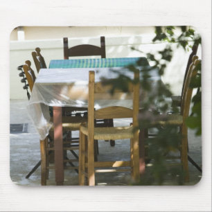 GREECE, CRETE, Hania Province, Vamos: Cafe Table Mouse Pad