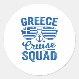 Greece Cruise Squad 2025 Mediterranean Greek Famil Classic Round Sticker