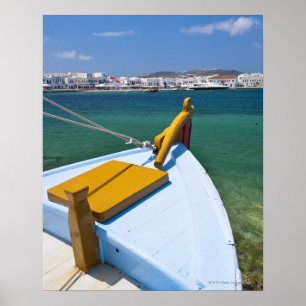 Greece, Cyclades Islands, Mykonos, Fishing boat Poster