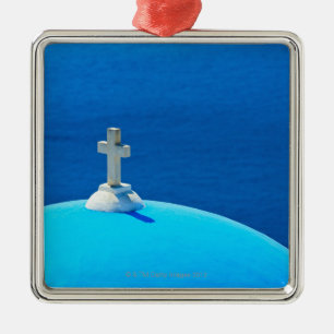 Greece, Cyclades Islands, Santorini, Oia, Church Metal Tree Decoration