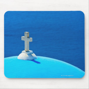 Greece, Cyclades Islands, Santorini, Oia, Church Mouse Pad