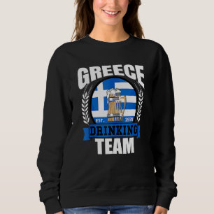 Greece Drinking Team Greek Flag Beer Party Grecian Sweatshirt