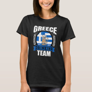 Greece Drinking Team Greek Flag Beer Party Grecian T-Shirt