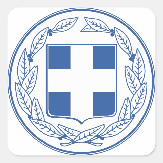 greece emblem square sticker (Front)