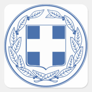 greece emblem square sticker