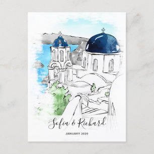 Greece Engagement proposal anniversary couple gift Holiday Postcard