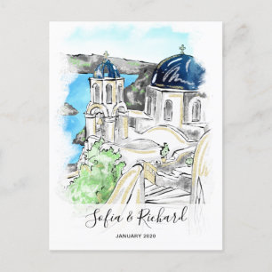 Greece Engagement proposal anniversary couple gift Holiday Postcard