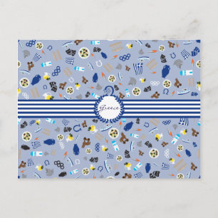 Greece: famous items of past and present postcard