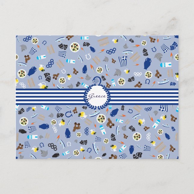 Greece: famous items of past and present postcard (Front)