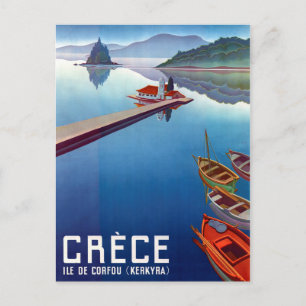 Greece, fishing boats on Kerkyra, Corfu island Postcard