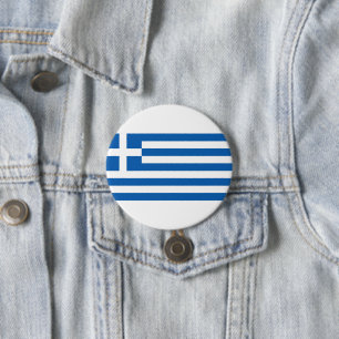 Greece flag 7.5 cm round badge