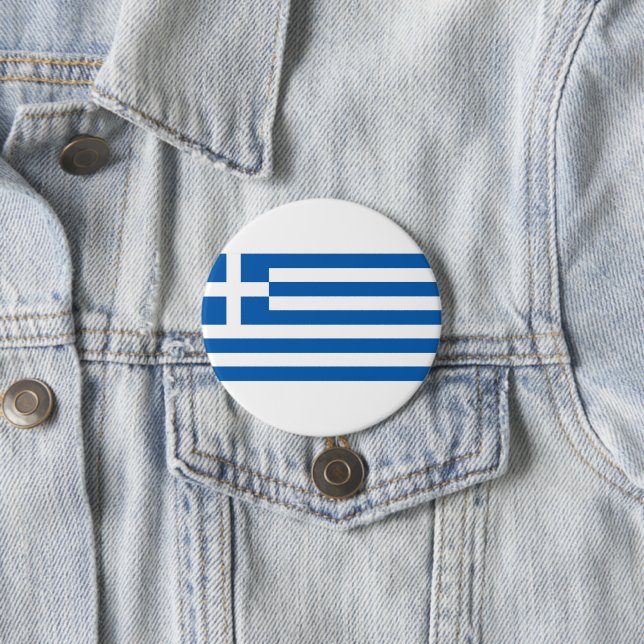 Greece flag 7.5 cm round badge (In Situ)