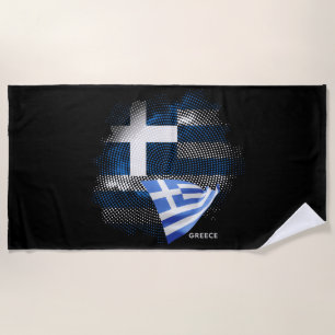Greece flag beach towel