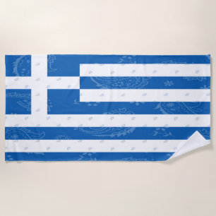 Greece Flag Beach Towel
