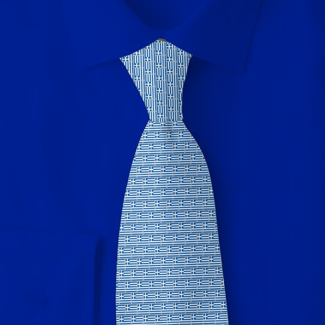 Greece Flag Brick Pattern Tie (Creator Uploaded)