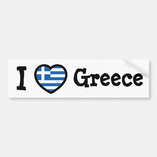 Greece Flag Bumper Sticker (Front)