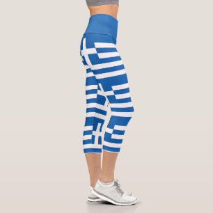 Greece Flag Capri Leggings