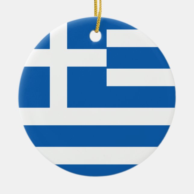 Greece Flag Ceramic Ornament (Front)