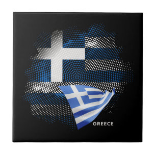 Greece flag ceramic tile