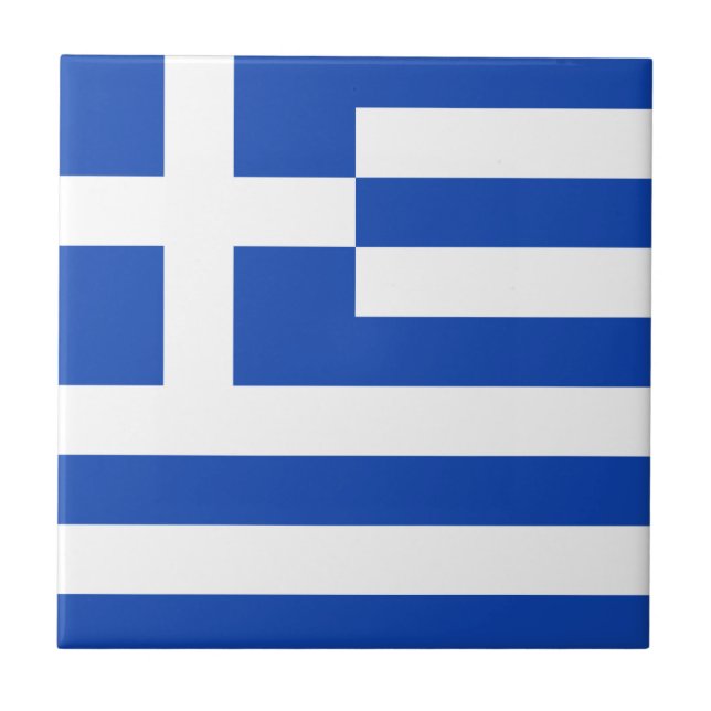 Greece Flag Ceramic Tile (Front)