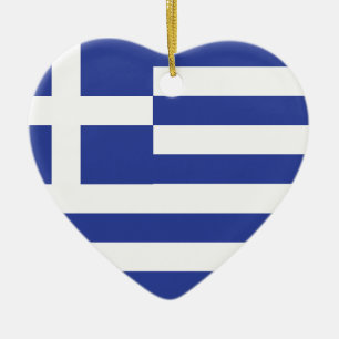 Greece Flag Ceramic Tree Decoration