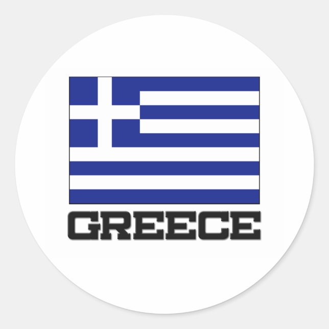 Greece Flag Classic Round Sticker (Front)