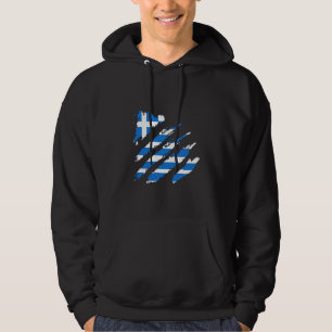 Greece Flag Claw Hellenes Greek Pride Greek Roots Hoodie