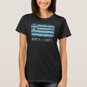 Greece Flag Coordinates Men Women Greek Heritage T-Shirt