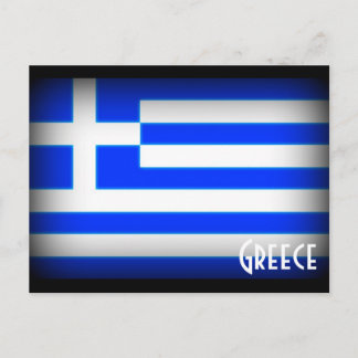 Greece Flag Dark Postcard