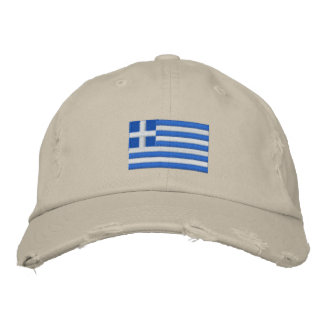 Greece flag embroidered twill cap