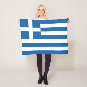 Greece Flag Fleece Blanket
