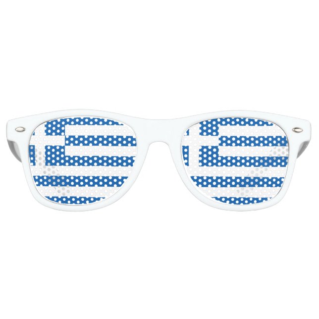 Greece Flag Greek Patriotic Retro Sunglasses (Front)