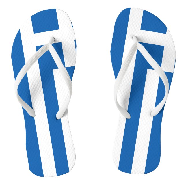 Greece Flag Greek Patriotic Thongs (Footbed)