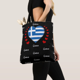 Greece Flag & Heart, Greek Flag fashion /sport Tote Bag